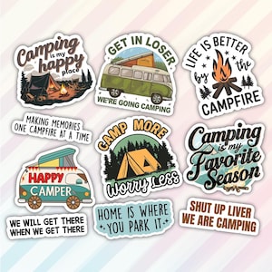 10pcs Camping Stickers Pack, Mountain Outdoor Stickers, Adventure ...