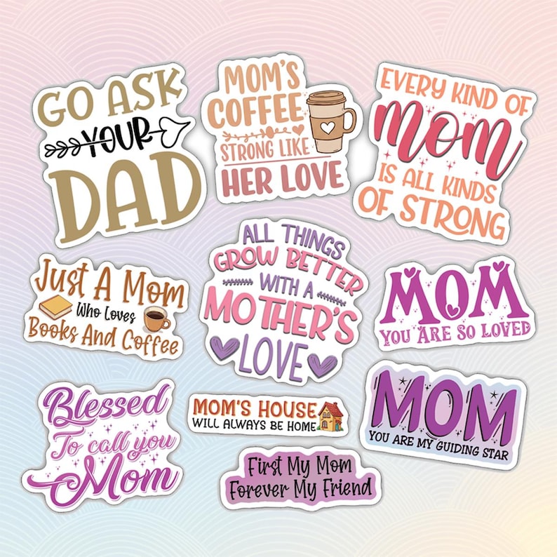 Mom Life Sticker Pack – Empowering Mother's Day Decals (10pcs) - Etsy