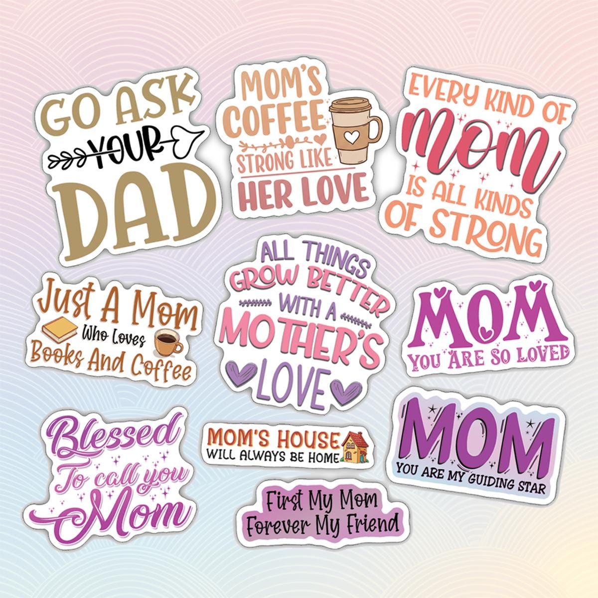 Mom Life Sticker Pack – Empowering Mother's Day Decals (10pcs) - Etsy