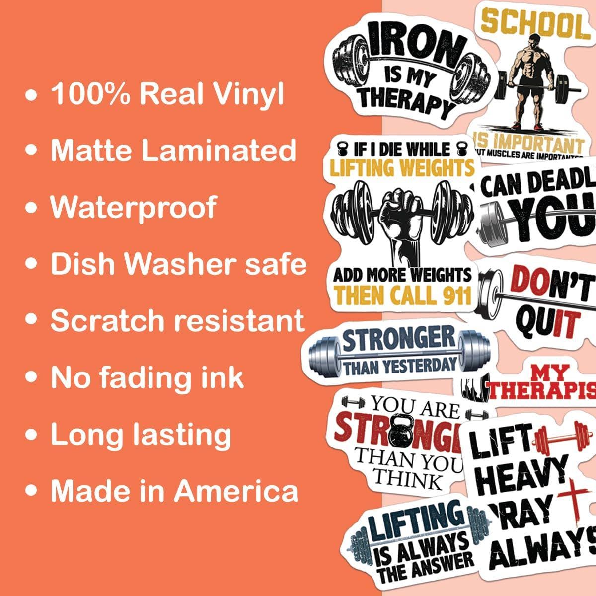 10pcs Weightlifting Sticker Pack – Fitness Stickers, Powerlifting ...