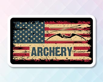 Archery Stickers, Bowhunters, Target Shooting Fans, US Flag Archer Team,  Archery Inspirational, Archery Life, Bow And Arrow Decal