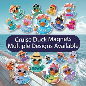 Personalized Name Cruise Door Magnet For Duck Lover, Great Cruise Door Decoration Idea, Big Size,  Strong Magnetic, Multiple Designs