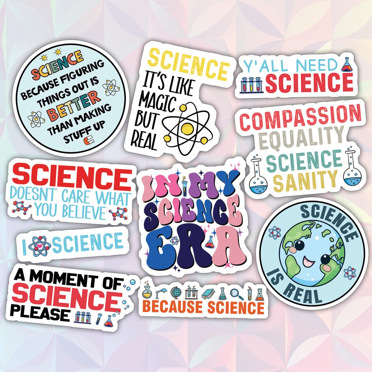 10pcs Science Stickers Pack, Science Laboratory Sticker, Science ...