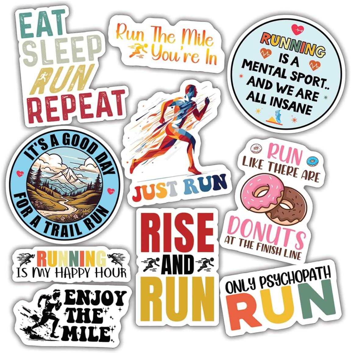 10pcs Running Stickers, Running Journey, Running Motivation Sticker ...