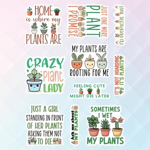 10pcs Plant Lover Stickers Garden Botanical Plant Pot Gardener Lover Multiple Designs, Gardening stickers, Pots Sticker, Botanical stickers Custom