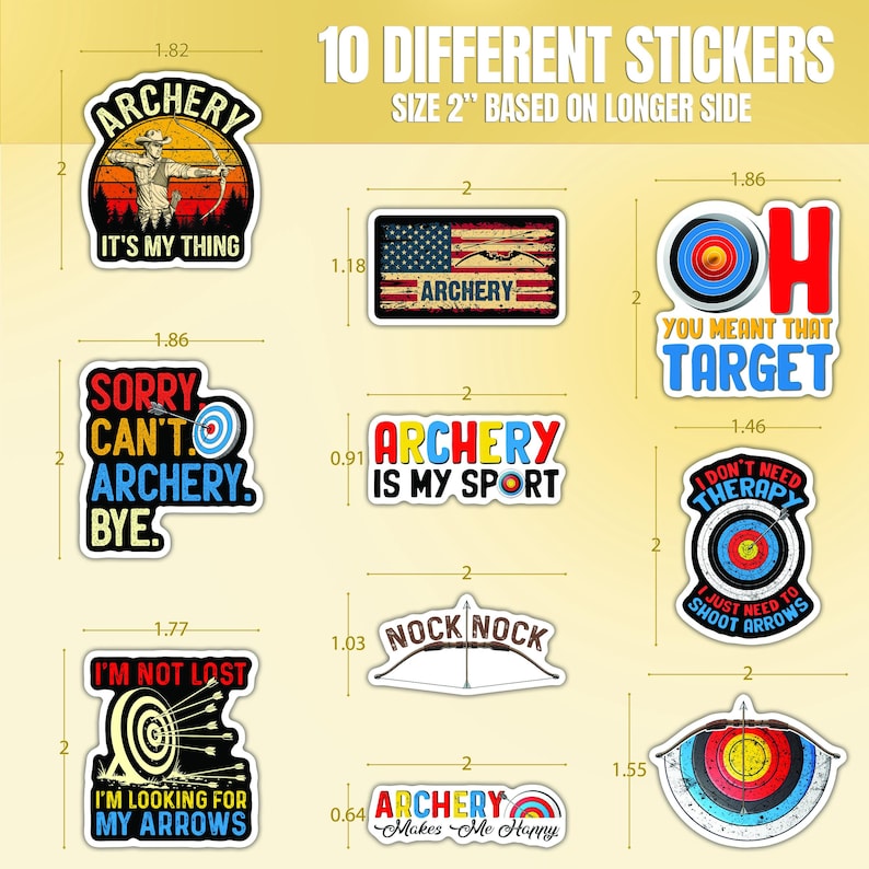 10pcs Archery Stickers Pack, Hunting Archery, Target Bow Stickers ...