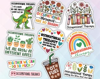 10pcs Occupational Therapist Stickers – Occupational Therapy Hero, Gift for Occupational Therapist, Therapy Support, Motivational Decals