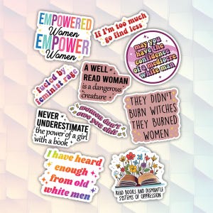 10pcs Feminist Stickers Pack, Women Feminism Decals, Empowered Women, Equality Feminist, Women’s Rights Sticker, Progressive Stickers