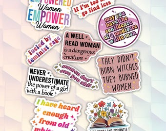 10pcs Feminist Stickers Pack, Women Feminism Decals, Empowered Women, Equality Feminist, Women’s Rights Sticker, Progressive Stickers