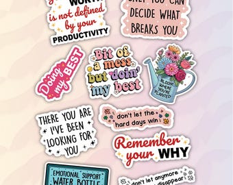 10pcs Motivational Stickers Pack, Inspirational Stickers, Positive Affirmation Sticker, Funny Positivity Sticker, Positive Energy Sticker