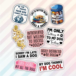 10pcs Cute Dog Stickers Pack, Dog Mom, Kawaii Dog, Decorative Dog Lover, Accessories and Gifts for Moms, Owners, and Dog Lovers image 1