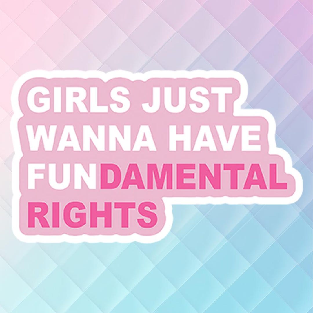 Feminist Sticker, Girls Just Wanna Have Fundamental Rights, Women's ...