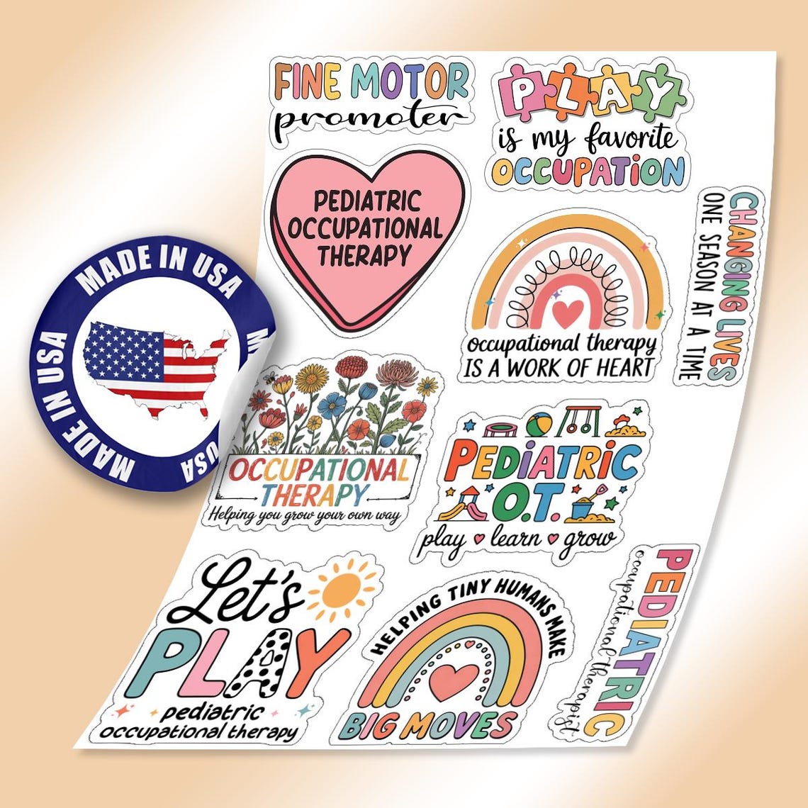 Ot Department Sticker 10pcs Pediatric Occupational Therapy Sticker Pack – Inspiring Kids ...