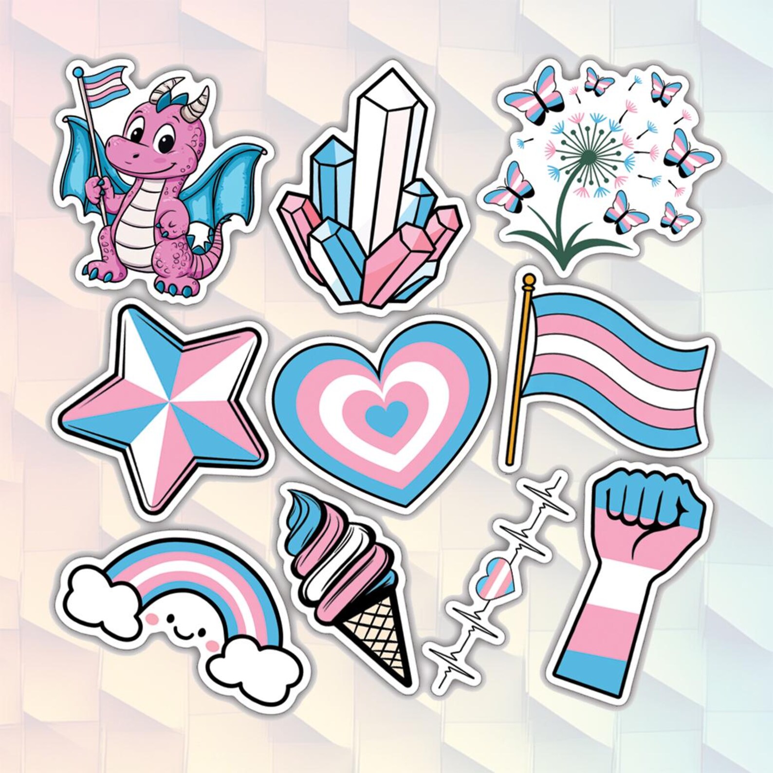 Trans Rights Sticker 10pcs Trans Rights Sticker Pack – LGBTQ+ Pride, Empowering Designs for ...