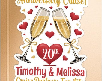 Personalized Anniversary Cruise Magnet, Husband and Wife Cruise Partners for Life Magnet, Wedding Anniversary Cruise Keepsake