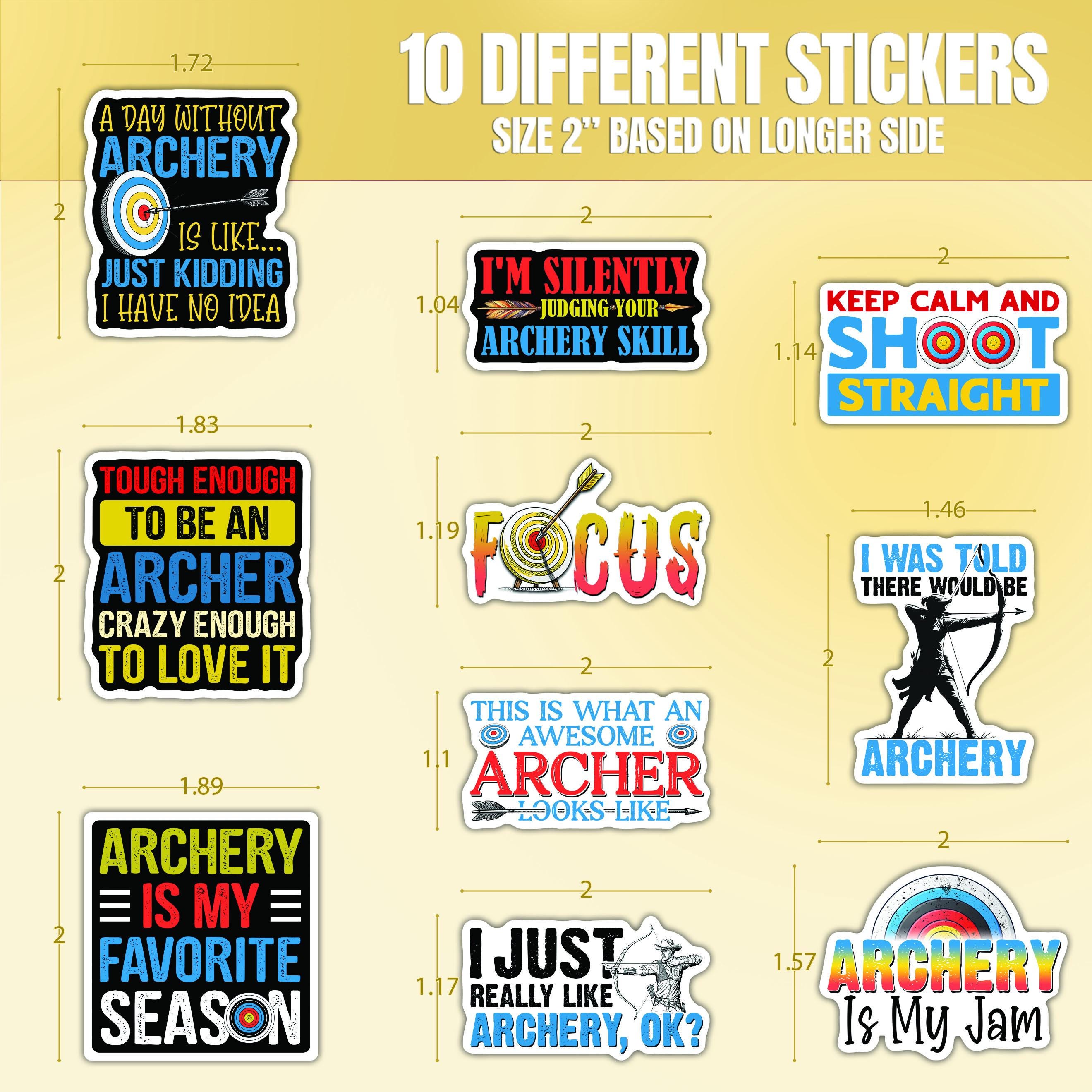 10pcs Archery Stickers Pack, Hunting Archery, Target Bow Stickers ...