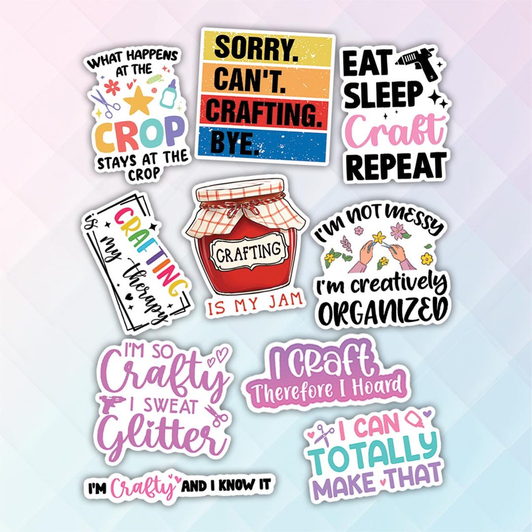 Craft Sticker Design 10pcs Crafting Stickers Pack, Creative Crafting, Decorative Crafting ...