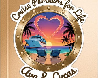 Cruise Partners for Life Magnet, Personalized Couple Cruise Door Decor, Custom Romantic Magnet, Tropical Vacation Gift