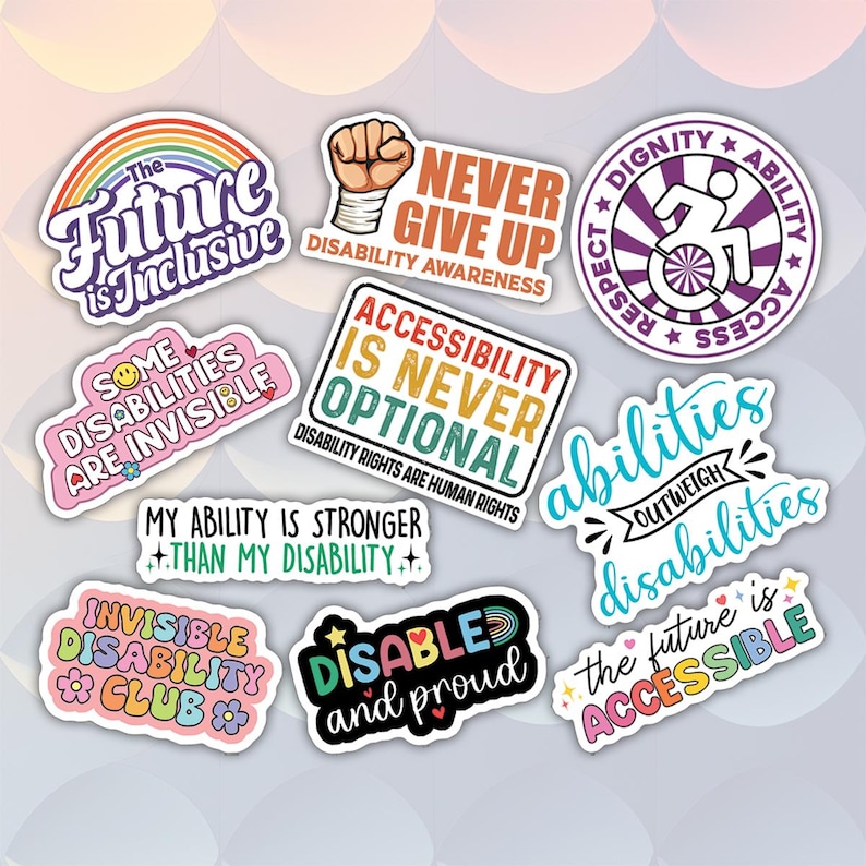 10pcs Disability Stickers Pack, Disability Awareness, Human Rights ...