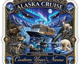 Personalized Alaska Cruise Door Magnet, Alaskan Voyage Cabin Sign, Custom Cruise Door Decor, Family Alaska Vacation Keepsake, Cruise Gift
