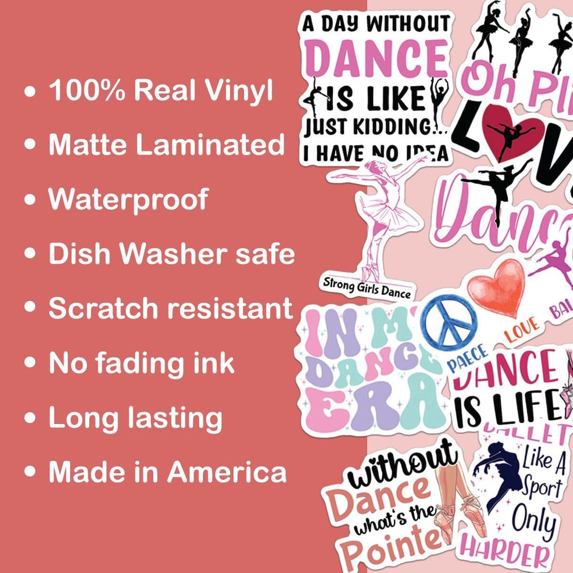 10pcs Ballet Dance Stickers Pack, Ballerina Dance Stickers, Ballet Girl ...