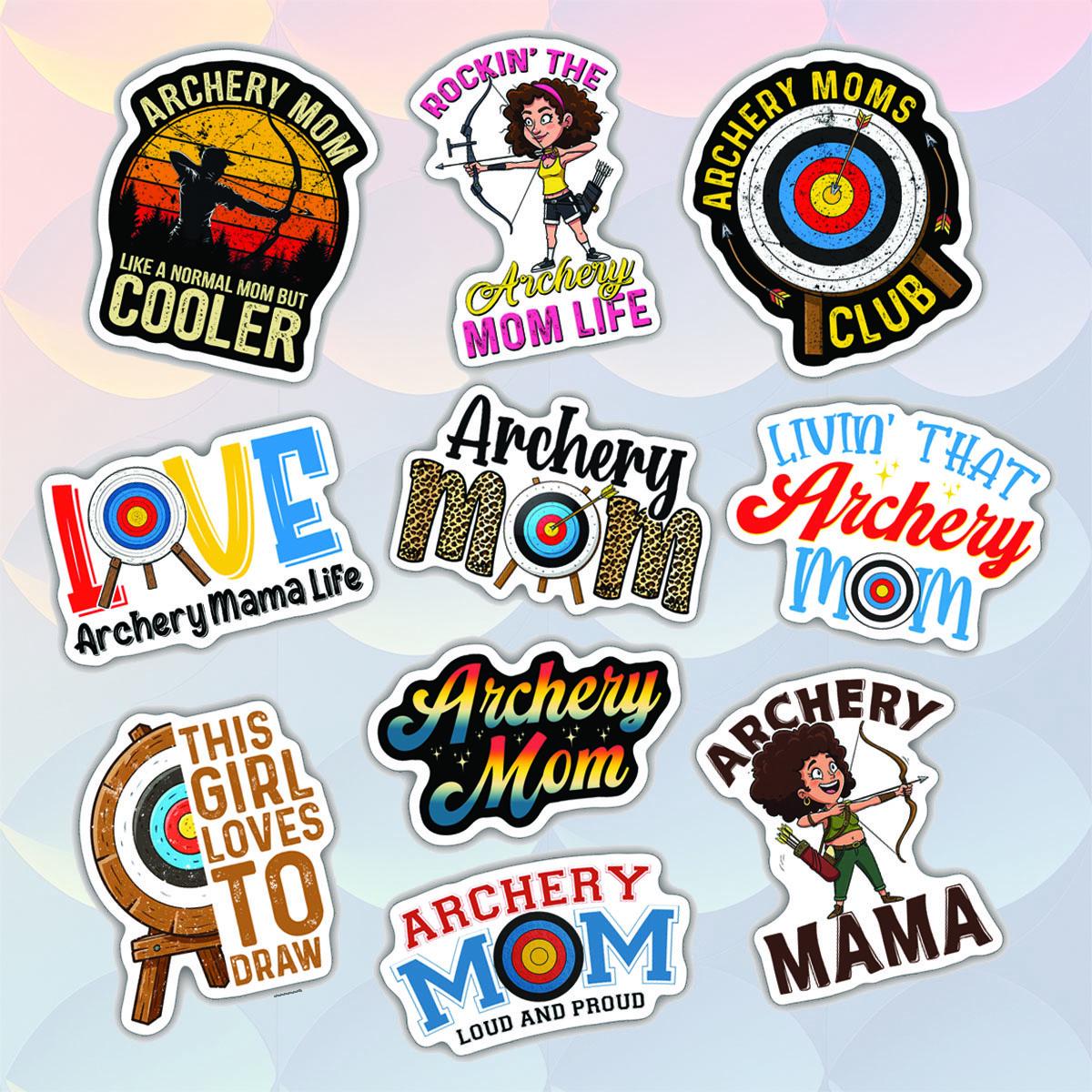 10pcs Archery Stickers Pack – Fun and Inspirational Bow and Arrow ...