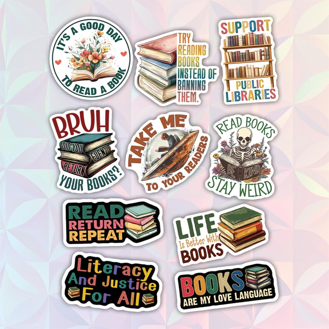 10pcs Librarian Stickers Pack, Library Life Stickers, Librarian Power ...