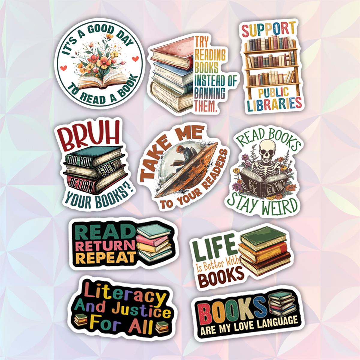 10pcs Librarian Stickers Pack, Library Life Stickers, Librarian Power ...