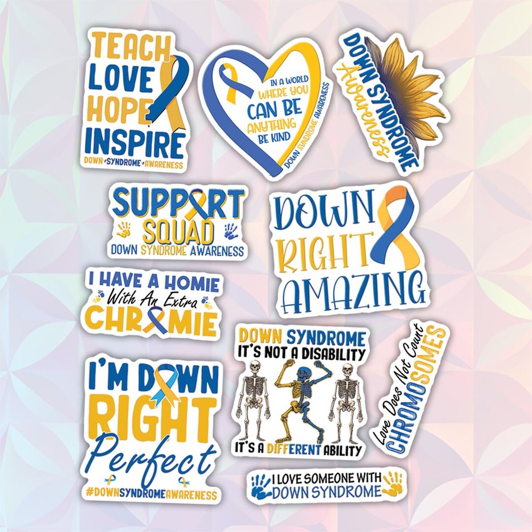 10pcs Down Syndrome Awareness Sticker Pack – Inspirational and ...