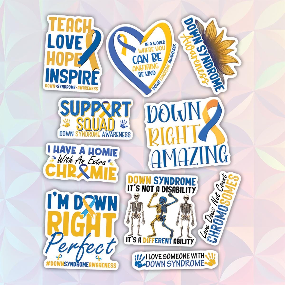 10pcs Down Syndrome Awareness Sticker Pack – Inspirational and ...