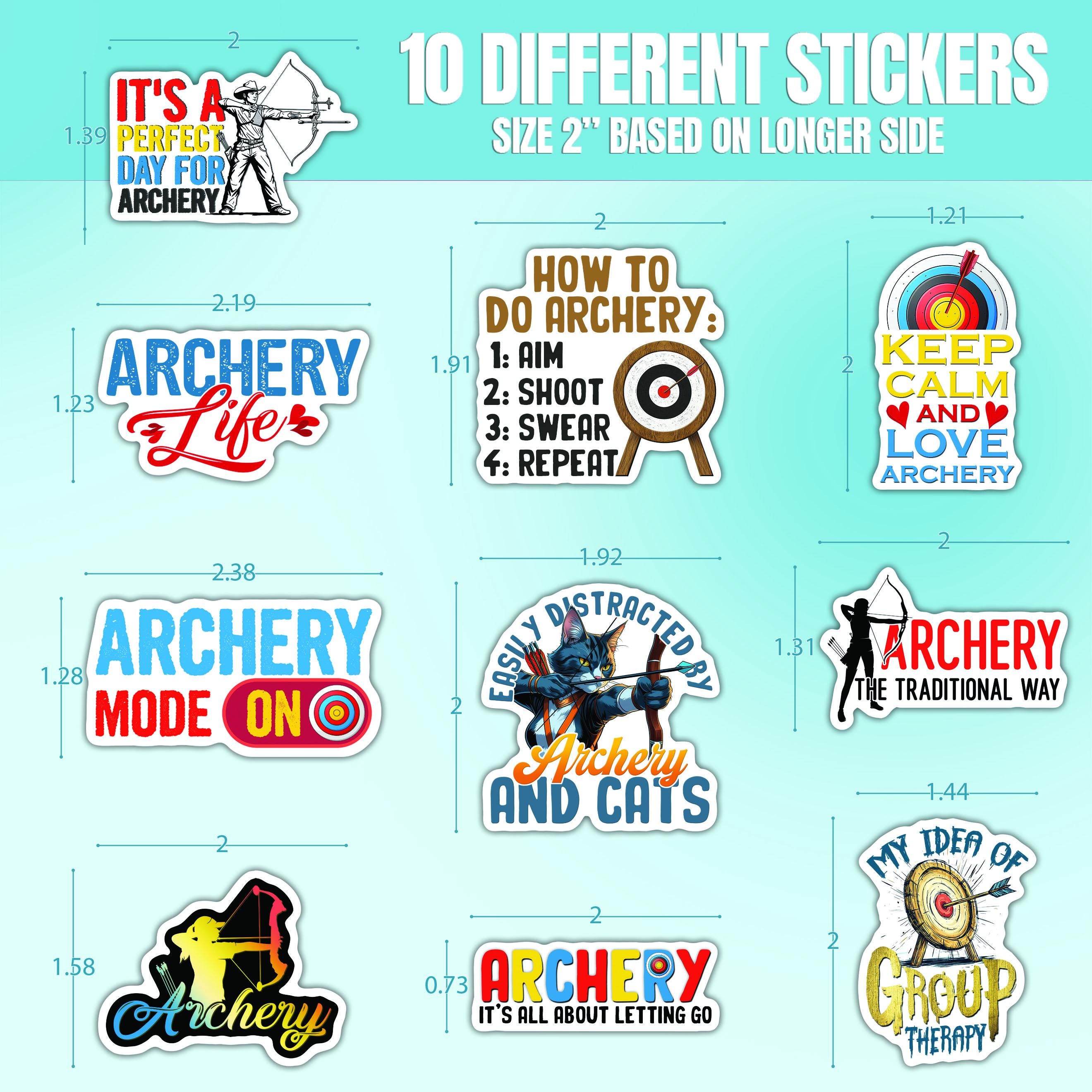 10pcs Archery Stickers Pack, Hunting Archery, Target Bow Stickers ...