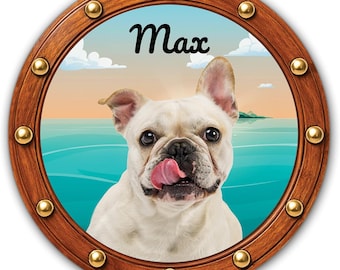 Custom Pet Face Porthole Magnet, Personalized Pet Photo Magnet With Name, Personalized Cruise Gift Pet Owner Souvenir