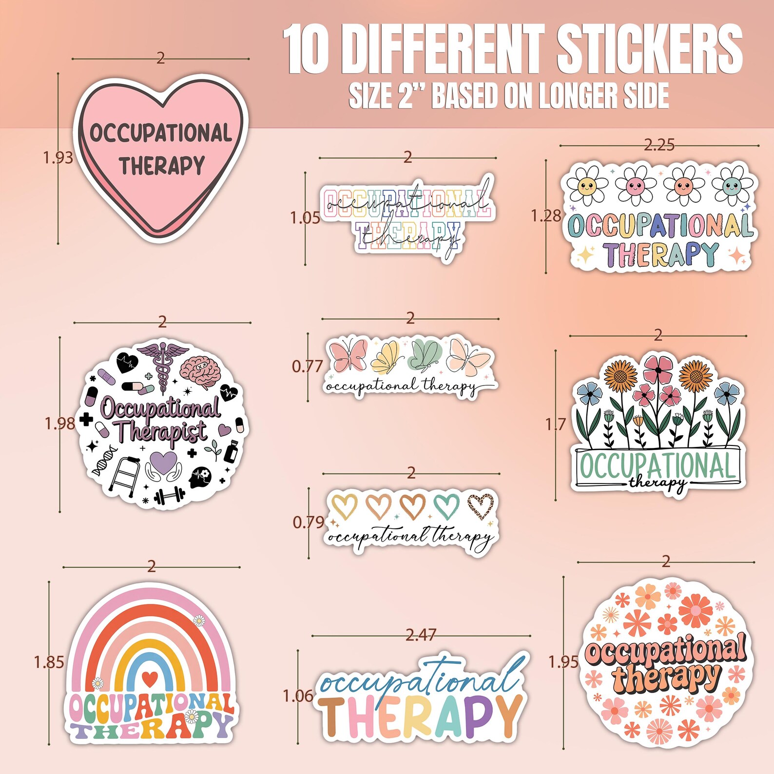 Ot Department Sticker 10pcs Occupational Therapist Stickers – Occupational Therapy Hero, Gift ...