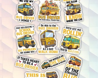 10pcs Bus Driver Stickers Pack, School Bus Driver, Captain Of The Struggle Bus Sticker, Public Transport Sticker, Blue Collar Sticker