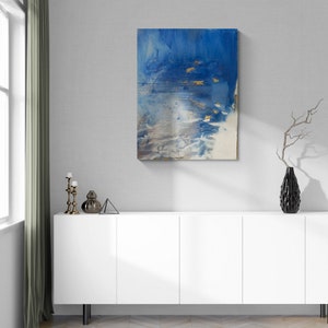 Blue Abstract Art Print: Azure Mediterranean Wall Decor