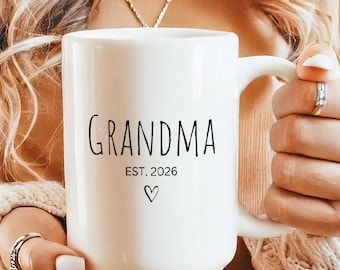 New Grandmother Gift: Grandma Est Coffee Mug