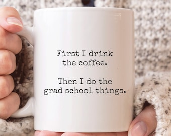 Taza de posgrado, regalos divertidos para posgrado, taza de café para estudiantes de posgrado, regalo divertido para estudiantes de posgrado, regalo de Navidad para posgrado