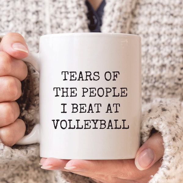 Taza de voleibol, Lágrimas de la gente que vencí en la taza de voleibol, Regalo de voleibol, Regalo divertido para jugadores de voleibol, Regalos del equipo de voleibol