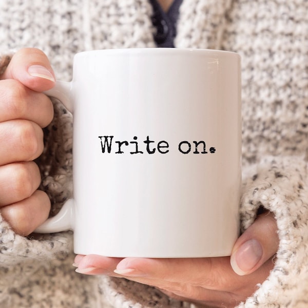 Write On Mug, Writer Gifts, Writer Mug, Gift for Journalist, Inspiring Journalist Coffee Mug, Vintage Mug, Author Mug, Cool Gift for Writer