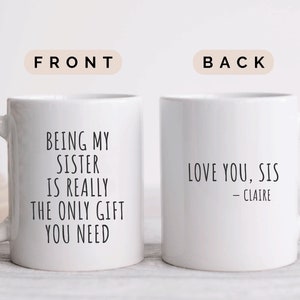 Funny Sister Gift, Custom Sister Gifts, Sister Birthay Mug, Personalized Birthday Mug for Sister, Little Big Sister Gift,  Funny Sister Mug