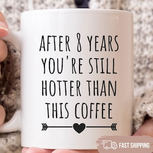 8 Year Anniversary Gift for Her Him, Bronze Anniversary Mug, Custom 8 Year Anniversary Gifts, Gift for Husband Wife 8th Anniversary Mug