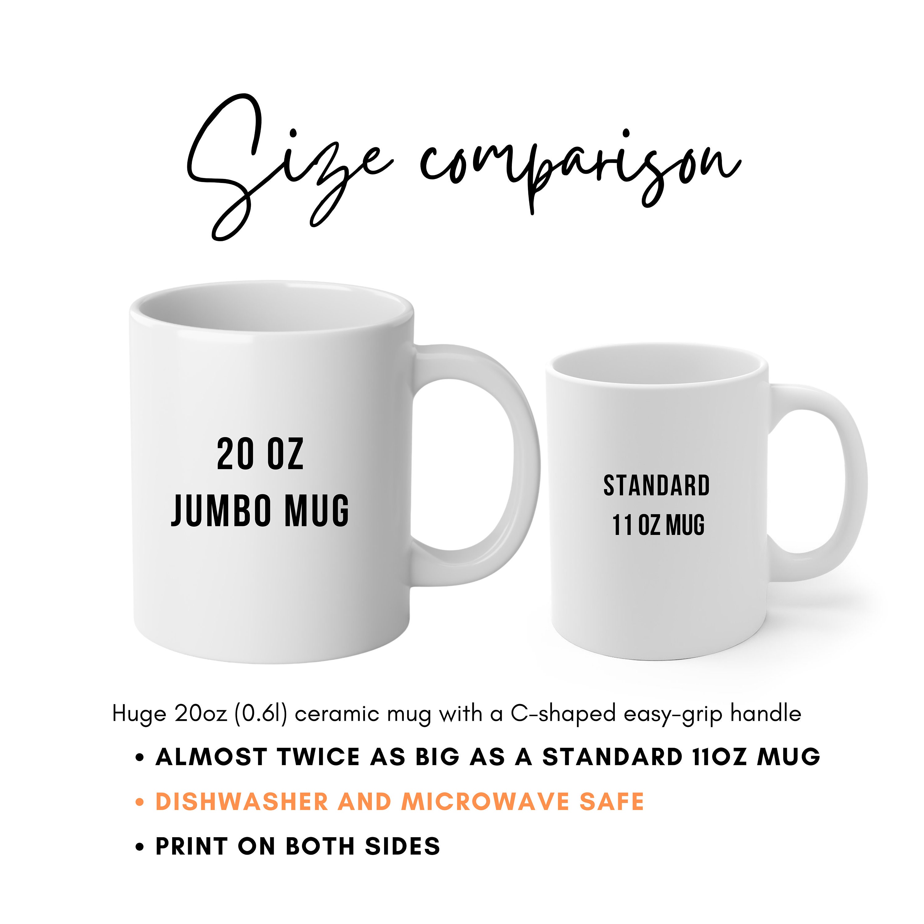 Custom Text Jumbo Mug Custom Extra Large Mug Custom 20oz Etsy