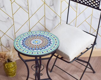 Garden Mosaic Table for Outdoor Patio 100%Handmade,Coffee Table Artwork, Dinner Table, Handmade table,Patio Decor, Living room Table,