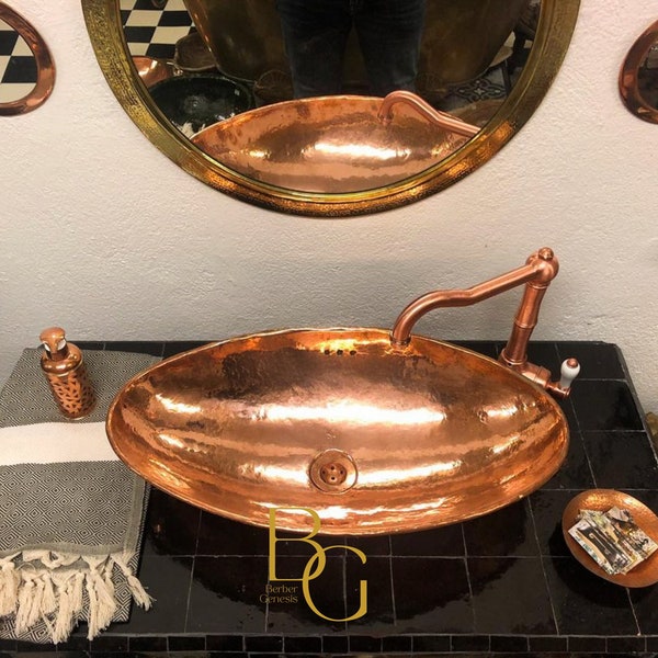 Bathroom Brass Sink, Handmade Moroccan Vasque, Beautiful Wash Basins, Unlacquered Brass