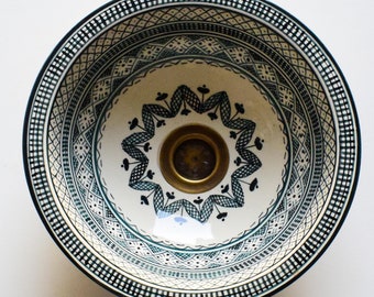 Bowl Bathroom Vanity Pottery,Handmade Bathroom Vessel Sink Decor,Ceramic Sink,Moroccan Vasque,Bathroom Equipement Pottery Decor Handmade