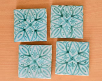 Decorative Ceramic Tiles 10 cm x 10 cm - Glossy & Shinny tiles - Wall Art Tile - Handmade Moroccan Tiles - Exquisite and Authentic Tiles