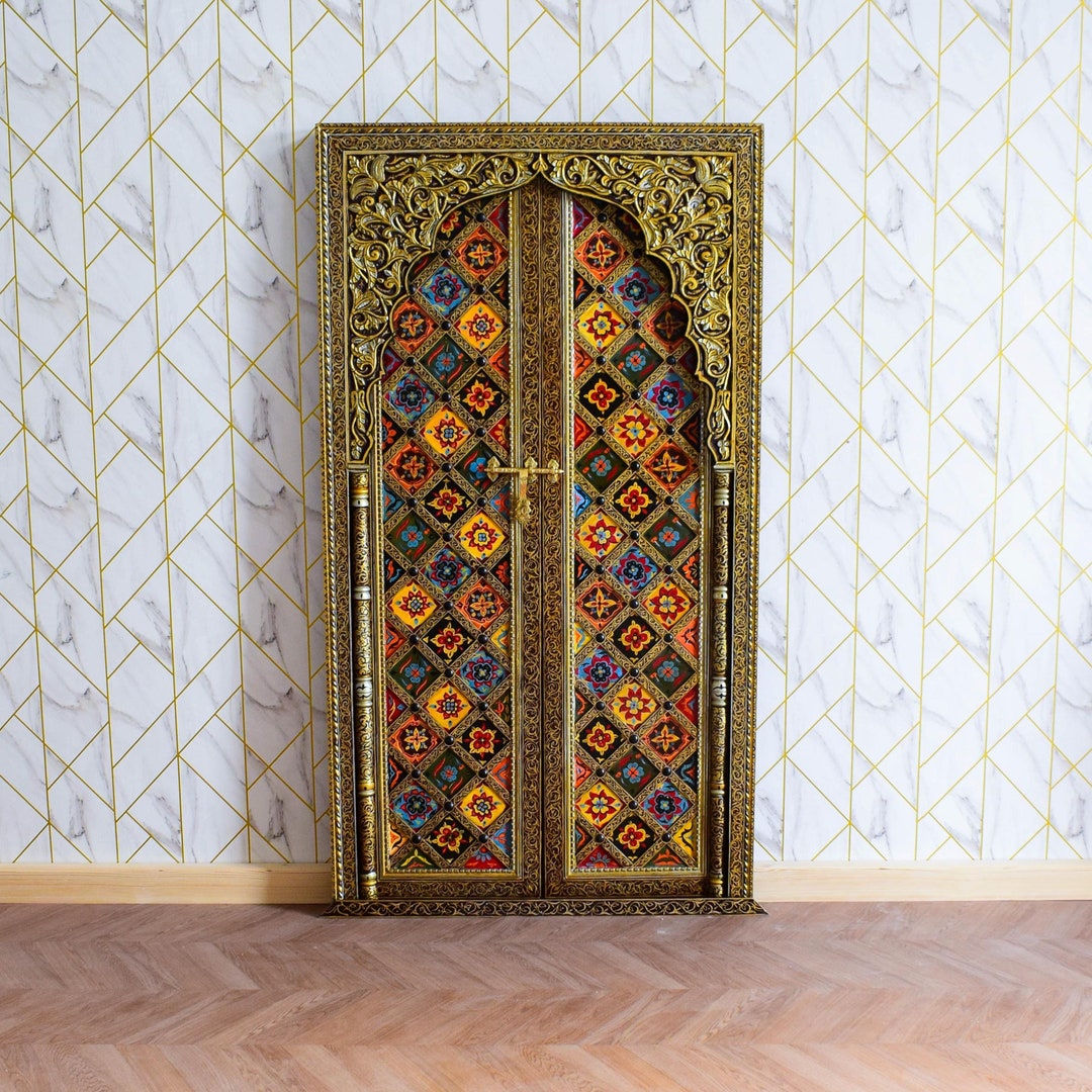 Moroccan Door Artwork, Vintage Moroccan Wood Decoration, Beautiful Wood ...