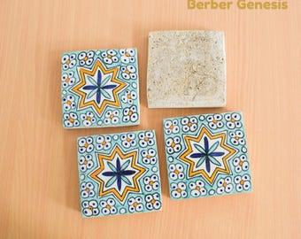 Decorative Ceramic Tiles 10 cm x 10 cm - Glossy & Shinny tiles - Wall Art Tile - Handmade Moroccan Tiles - Exquisite and Authentic Tiles