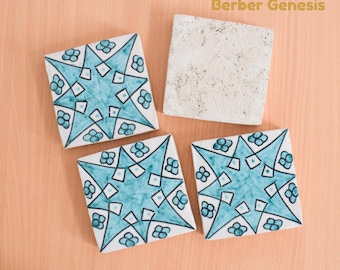 Decorative Ceramic Tiles 10 cm x 10 cm - Glossy & Shinny tiles - Wall Art Tile - Handmade Moroccan Tiles - Exquisite and Authentic Tiles