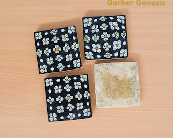 Decorative Ceramic Tiles 10 cm x 10 cm - Glossy & Shinny tiles - Wall Art Tile - Handmade Moroccan Tiles - Exquisite and Authentic Tiles